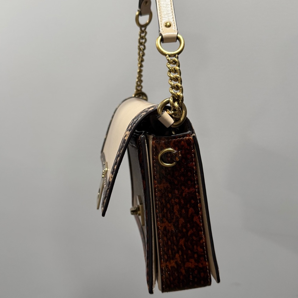Coach Signature Hutton Convertible Crossbody Shoulder - Snakeskin Color Block - Picture 5 of 11